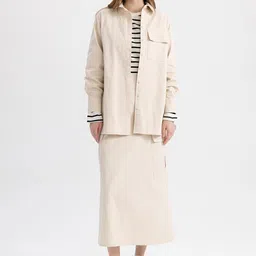 DeFacto A-Line Midi-Length Pure Cotton Skirt-picture-4