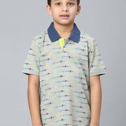 Beverly Hills Polo Club Boys Conversational Printed Polo Collar Pure Cotton T-shirt-image-86