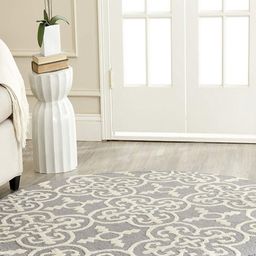 Safiya Carpet Grey & White Ethnic Motifs Printed Hand Tufted Woollen Carpet-image-58