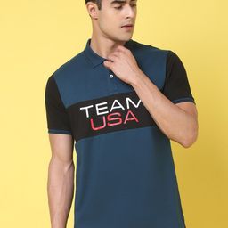 Rodamo Typography Printed Polo Collar Slim Fit T-shirt-image-31