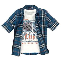 CAVIO Boys Blue Premium Tartan Checks Casual Shirt-image-76