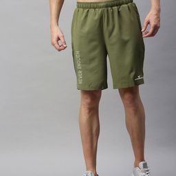 Dpassion Men Olive Green Running Sports Shorts-picture-1