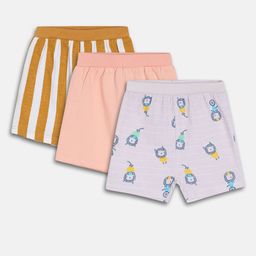MINI KLUB Boys Pack Of 3 Printed Cotton Shorts-image-98