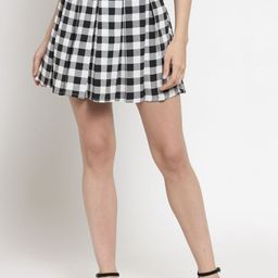 Sera Checked Mini Flared Skirts-image-37
