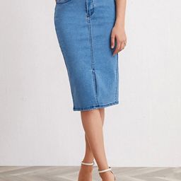 dolsia Women Denim Pencil Skirts-image-10