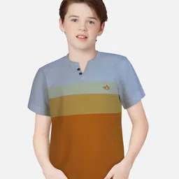 Gini and Jony Boys Round Neck Colourblocked Cotton T-shirt-image-52