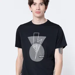 Red Tape Men Black Graphic Print Activewear T-Shirt-image-95