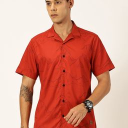 Provogue Slim Fit Cuban Collar Cotton Casual Shirt-image-7