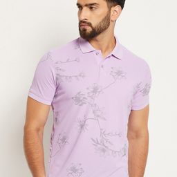 OGEN Men Floral Printed Polo Collar Pockets T-shirt-image-85