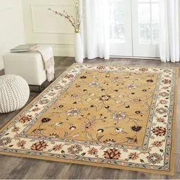 IMRA CARPET Camel Brown Floral Printed Woollen Carpet-picture-16