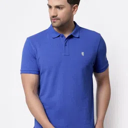 Red Tape Men Blue Regular Fit Polo Collar Cotton T-shirt-image-6