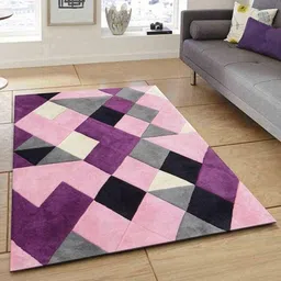 Safiya Carpet Pink & Purple Abstract Woollen Carpets-9