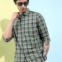 HIGHLANDER Tartan Checked Slim Fit Casual Shirt-picture-41