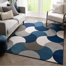IMRA CARPET White Abstract Woollen Carpet-picture-1