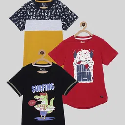 3PIN Boys Red And Black 3 Printed T-shirt-image-48