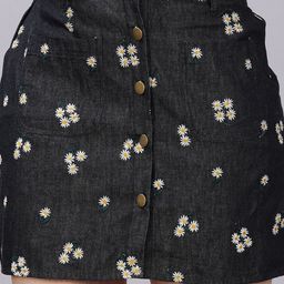 SUMAVI-FASHION Women Black Embroidered Straight Mini Skirts-image-58