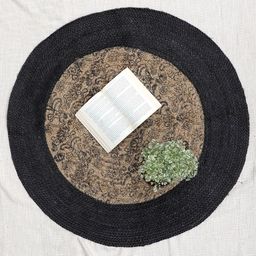 Art Avenue Lane Beige & Black Braided Round Jute Rug-image-37