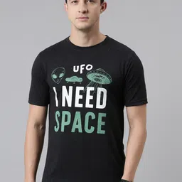 recast Men Grey Typography Printed 100% Cotton T-shirt-image-20