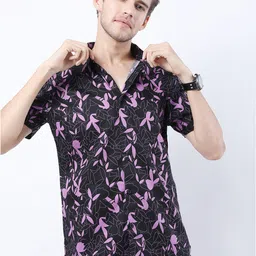 KETCH Men Black Slim Fit Floral Printed Casual Shirt-image-69