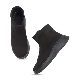 Bruno Manetti Women Black Casual Platform- Heeled Winter Boot-image-99