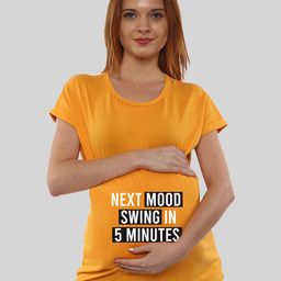 SillyBoom Typography Printed Maternity Cotton T-shirt-image-12