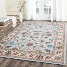 IMRA CARPET Green Floral Printed Woollen Carpet-image-44