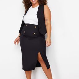 Trendyol Plus Size Knee Length Slit Skirt-picture-3