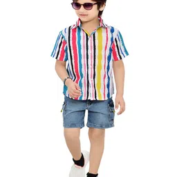 BAESD Boys Comfort Striped Spread Collar Short Sleeves Casual Shirt-image-83
