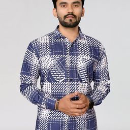 HARPITA Relaxed Shepherd Checks Sheer Checked Cotton Shirt-image-80
