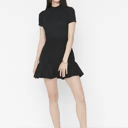 Trendyol Women Black Solid A-Line Mini Skirts-image-69