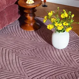 Safiya Carpet Pink Geometric Woollen Carpet-image-94