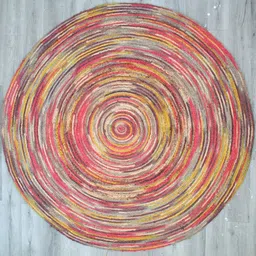 Art Avenue Nemesia Red & Grey Woven Design Jute Circular Rug-image-46