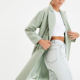 Trendyol Women Green Solid Single Breasted Trench Coat-image-57