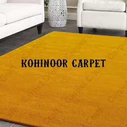 IMRA CARPET Gold-Toned Solid Woollen Carpet-image-3