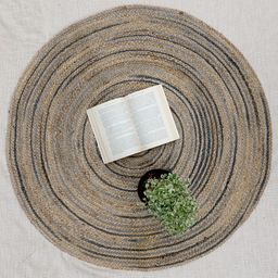 Art Avenue Doorlatch Beige & Blue Braided Round Jute Rug-image-90