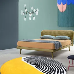 Safiya Carpet Yellow & White Abstract Printed Hand Tufted Woollen Carpet-picture-25