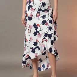 Trend Arrest Women Printed Wrap Around Tie-Up Tulip Midi Skirt-image-15