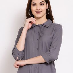 Style Quotient Women Grey Classic Opaque Formal Shirt-image-41
