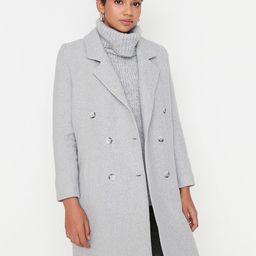 Trendyol Women Grey Solid Acrylic Over Coat-image-70