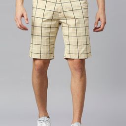 Thomas Scott Men Checked Slim Fit Regular Shorts-image-65