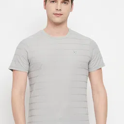 OGEN Striped Self Design Short Sleeves Cotton T-shirt-image-8