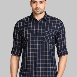 Parx Men White Slim Fit Windowpane Checks Checked Casual Shirt-image-19