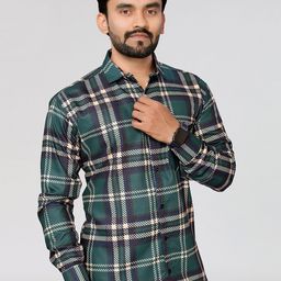 HARPITA Relaxed Shepherd Checks Sheer Checked Cotton Casual Shirt-image-81