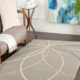 Safiya Carpet Grey & Cream Geometric Woollen Carpet-5