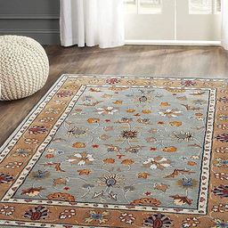 Safiya Carpet Grey Floral Hand-Tufted Woollen Carpets-18