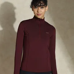 Silvertraq Women High Neck Moisture Wicking Slim Fit T-shirt-56