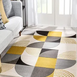 Safiya Carpet Black Geometric Hand-Tufted Woollen Carpets-image-64