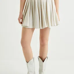 Koton Zip Closure Flared Mini Skirt-image-19