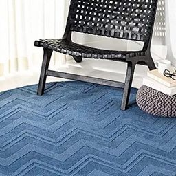 Safiya Carpet Blue Geometric Hand-Tufted Woollen Carpets-22