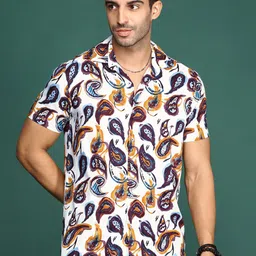 Sangria Ethnic Motifs Printed Spread Collar Casual Shirt-image-50
